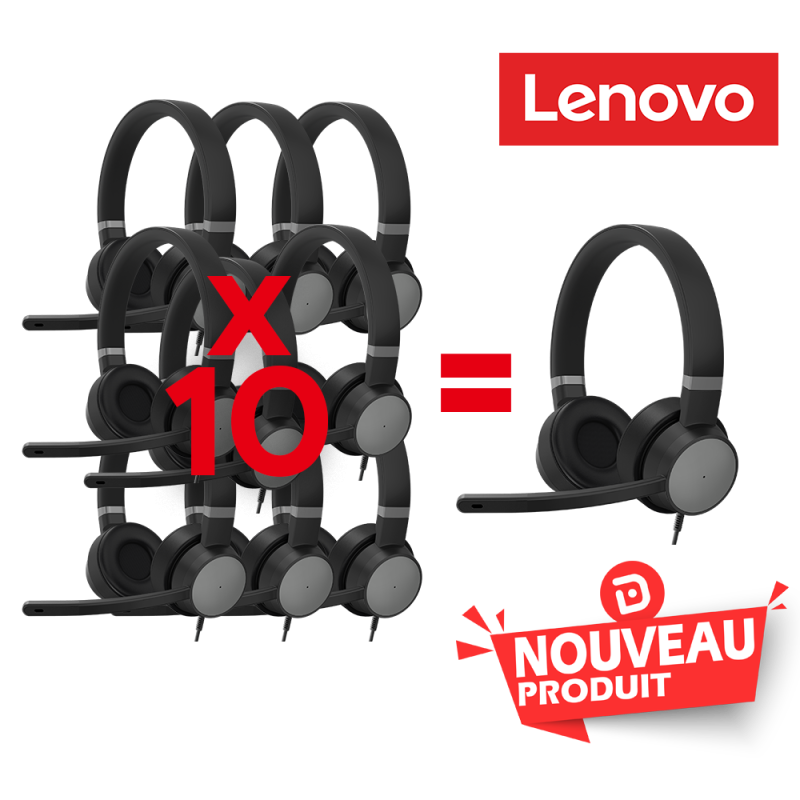 LENOVO PACK 10 X HEADSET Go Wired ANC   1 OFFERT