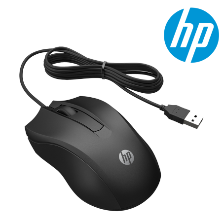 HP 100 Wired Mouse - Black