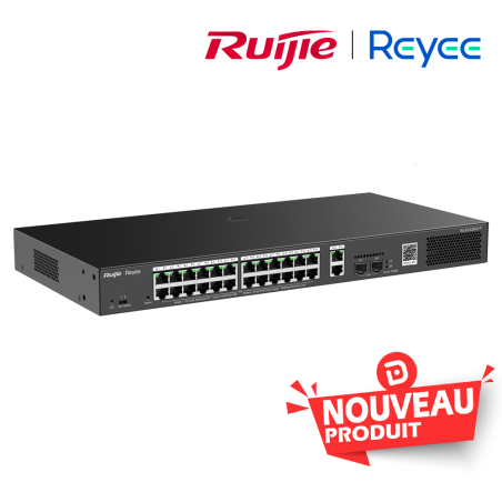Reyee Switch 28 Ports Gb 24 PoE  2RJ45 2SFP  370W