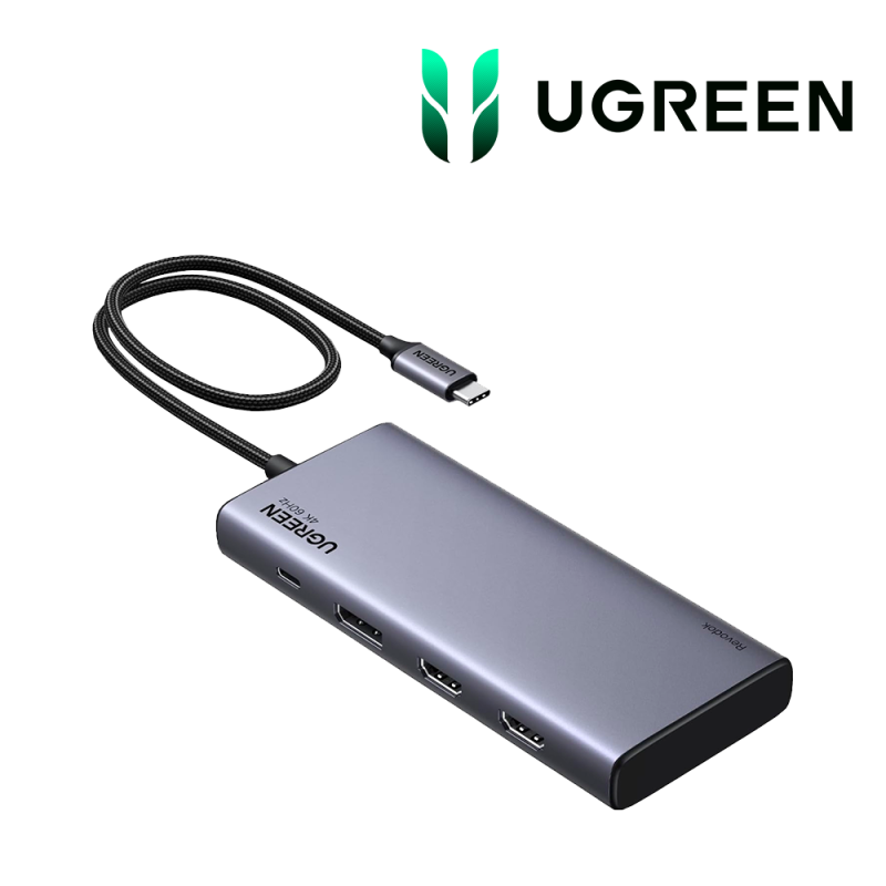 Ugreen Station d accueil USB-C 8 en 1  HDMI 2 DP 
